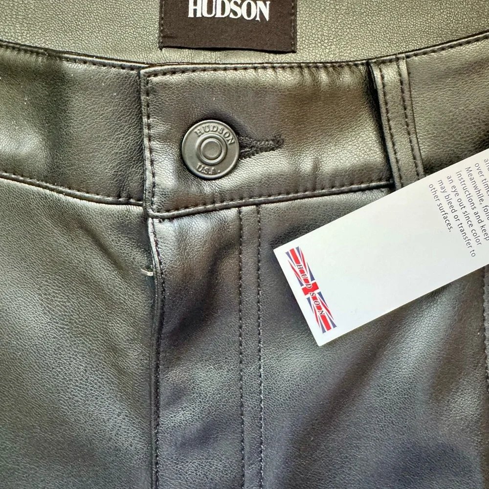 NWT* Hudsonjeans Black Pleather Pants - Picture 4 of 9